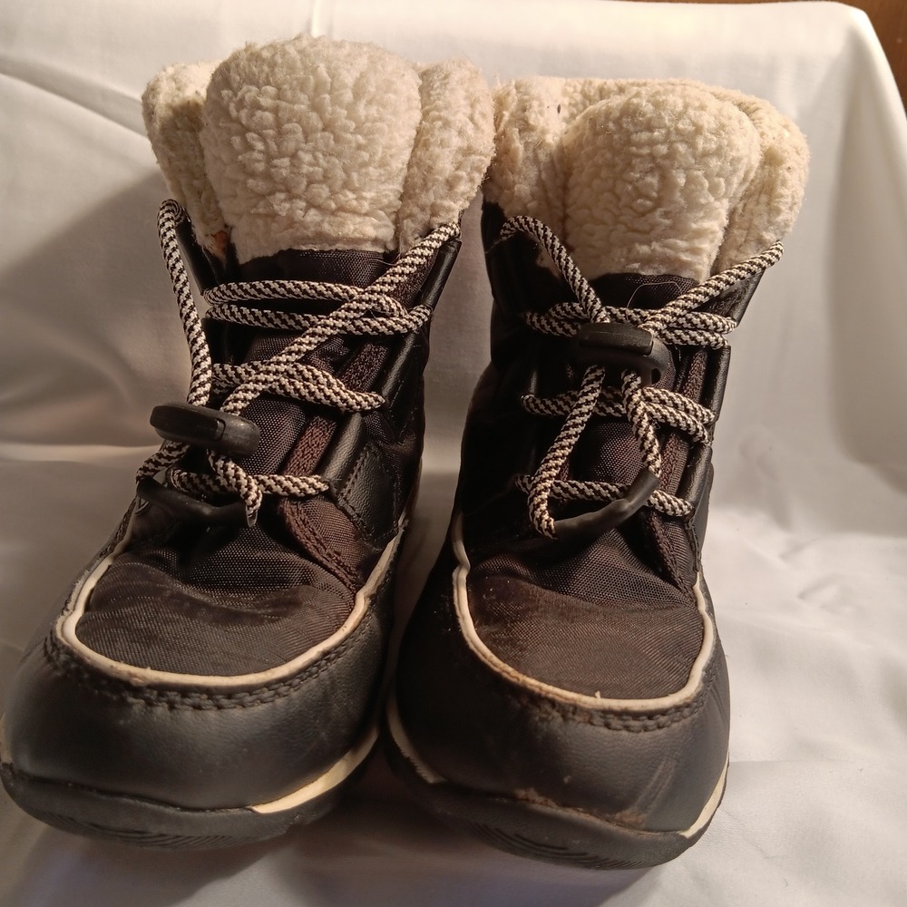 Sorel Kids Black and Cream Snow Boots
